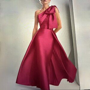 Formal prom/wedding guest dress, sleeveless one shoulder, fuchsia, US size 4
